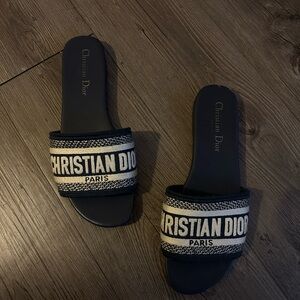 Christian Dior Black and Cream Slides